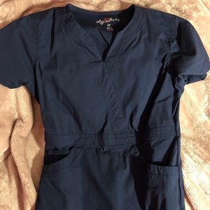 Navy Blue Scrub Top